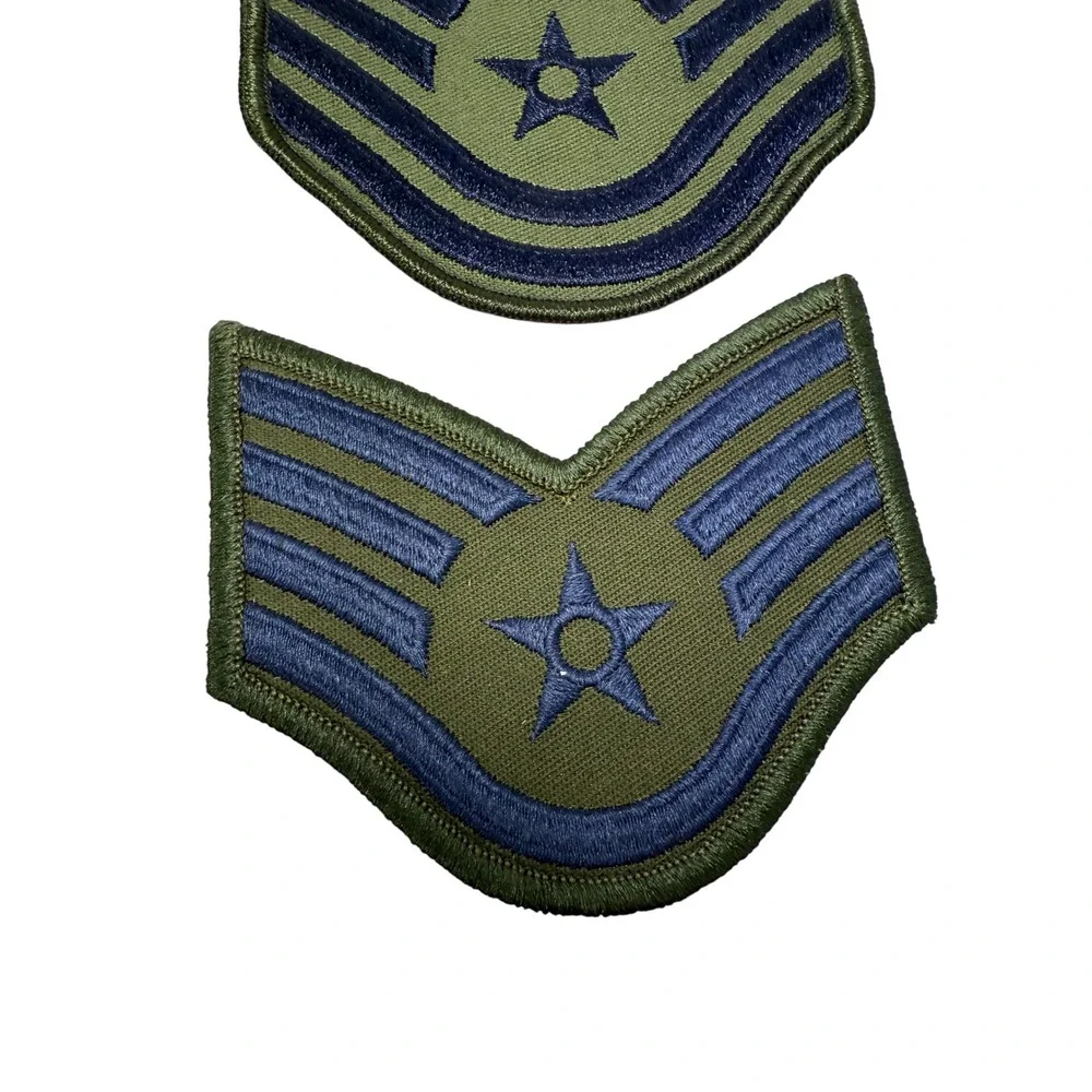 US Air Force Rank Insignia Patch Staff Sergeant SSgt Military Lot of 2 BN - Picture 2 of 6